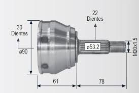 Espiga Race Lado Rueda para Derby Golf A3 Jetta A3