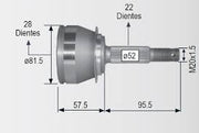 Espiga Tmk Lado Rueda para Chevy y Chevy Pick Up