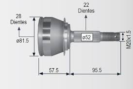 Espiga Tmk Lado Rueda para Chevy y Chevy Pick Up