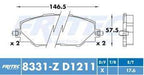 Spc8331zd1211 Balata marca Fritec de Ceramica Specific Delantera para Pontiac Vibe 09/10, Toyota Camry, 07/17, Corolla 2009, Matrix 09 /13 con Motor 2.4l, Rav4 06/18.