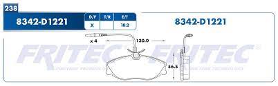 Spc8342z Spc75x5azf119 Balata marca Fritec de Ceramica Specific Delantera para Peugeot 206 2000, 306 93/02, 406 00/04 y Renault Megane 1995 