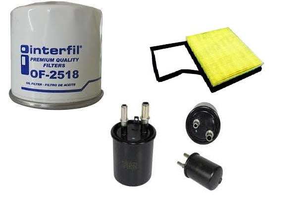 KIT DE AFINACION INTERFIL CHEVROLET GENERAL MOTORS AVEO 4 CIL 1.5L 18/20 INCLUYE FILTRO DE ACEITE AIRE Y GASOLINA = 03KIT0002A INTERFIL