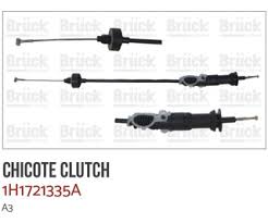 CHICOTE DE CLUTCH (EMBRAGUE) BRUCK VOLKSWAGEN DERBY 1.8L 93/93 GOLF 93/93 1.8L JETTA A3 93/99 1.8L AUTOAJUSTABLE = VW313 CAHSA