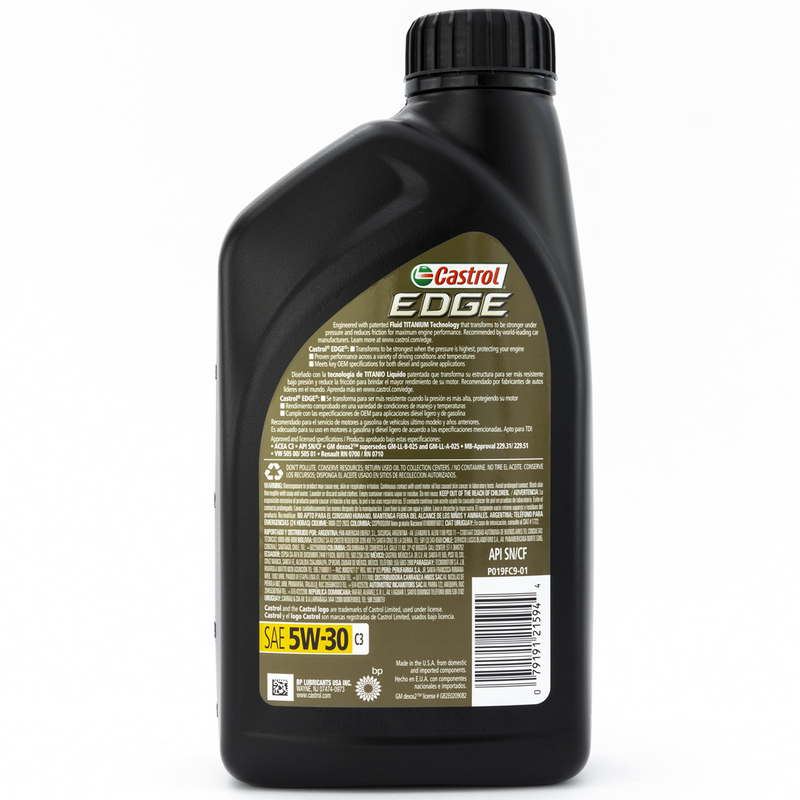 ACEITE SINTETICO CASTROL SAE 5W30 BOTELLA 946ML ETIQUETA DORADA