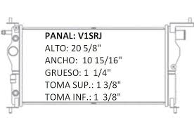 RADIADOR AGUA ALUMINIO RASA GENERAL MOTORS CHEVROLET CHEVY POP SWING JOY 4 CIL 1.6 LTS STANDAR 95/05 TUBO REDONDO SIN AIRE ACONDICIONADO = 35518 RASA