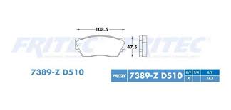 BALATA ORIGINAL AGENCIA DELANTERA NISSAN TSURU III 1992/17 TSURU III GS 1998/17 TSURU III GSI 10/17 TSURU GS III 10/17 NX 1991/1993 TSUBAME 1993/04 SENTRA 1992/1992 MOTOR 1.6L = 7389 FRITEC
