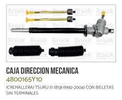 CAJA DE DIRECCIÓN (CREMALLERA) MECANICA BRUCK PARA NISSAN TSURU III 92/17 TSUBAME 92/04 CON BIELETAS SIN TERMINALES = 4800165Y10 BRUCK = 48001Y02G1 SYD