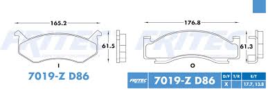 BALATA RAYBESTOS SEMIMETALICA DELANTERA CHEVROLET MICROBUS 1988/1989 DODGE B150 1981/1983 B250 1981/1983 B350 1985/1989 D150 1980/1983 D250 1989/1989 D350 1980/1983 RAM CHARGER 1980/1984 W150 1980/1983 W250 1990 = 7019 FRITEC
