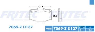 BALATA RAYBESTOS SEMIMETALICA DELANTERA TOYOYA 4RUNNER 84/88 LAND CRUSIER 76/90 PICK UP IMPORTADA 79/88 = 7069 FRITEC
