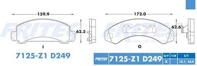 BALATA RAYBESTOS SEMIMETALICA DELANTERA FORD AEROSTAR 1990/1993 BRONCO II 1988/1990 EXPLORER 1991/1994 RANGER 1988/1994 MAZDA B2300 1994 B3000 1994 NAVAJO 1991/1994 = 7125 D249 FRITEC