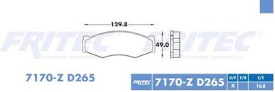 BALATA RAYBESTOS SEMIMETALICA DELANTERA NISSAN MAXIMA 1988 720 85/86 ICHIVAN 87/94 PICKUP 89/92 = 7170 FRITEC