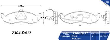 BALATA RAYBESTOS SEMIMETALICA DELANTERA FORD COUGAR 89/92 THUNDERBIRD 89/92 = 7304 FRITEC