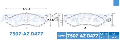 BALATA RAYBESTOS SEMIMETALICA DELANTERA JEEP CHEROKEE 94/01 GRAND CHEROKEE 92/98 TJ 00/06WRANLER 94/06 MERCEDES BENZ 300CE 88/93 = 7507 FRITEC