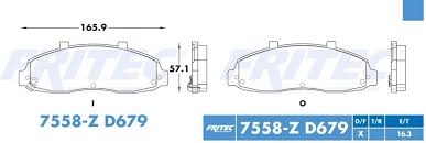 BALATA FRITEC CERAMICA DELANTERA FORD TRUCK F150 97/99 2004 LOBO 96/02 LINCOLN BLACKWOOD 02/03 = 7558 FRITEC