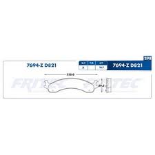 BALATA RAYBESTOS SEMIMETALICA DELANTERA CHRYSLER DODGE RAM 2500 01/02 RAM 3500 01/02 RAM 2500 01/02 3500 20/01 = 7694Z1D821 FRITEC