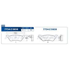 BALATA RAYBESTOS CERAMICA TRASERA CHRYSLER DODGE TOWN COUNTRY 01/07 VOYAGER 01/08 CARAVAN 03/07 = 7734 FRITEC