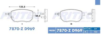 BALATA RAYBESTOS CERAMICA DELANTERA INFINITI FX35 03/06 FX45 04/06 NISSAN ALTIMA 02/06 MAXIMA 04/08 MURANO 03/12 = 7870 FRITEC