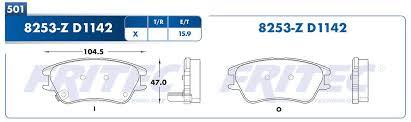 BALATA RAYBESTOS SEMIMETALICA  DELANTERA DODGE ATOS 02/12 ANTES 7Y02 = 8253 FRITEC