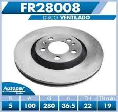 DISCO DELANTERO FAG VOLKSWAGEN BEETLE SPORT GLX BEETLE CABRIO GOLF A4 GOLF A4 JETTA A4 JETTA A4 CLASICO AUDI A3 SEAT IBIZA LEON TOLEDO VENTILADO 5 BARRENOS = FR28008 FRITEC