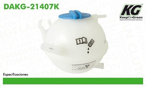 DEPOSITO ANTICONGELANTE KEEP ON GREEN VOLKSWAGEN BORA CADDY EOS GOLF GTI JETTA PASSAT TIGUAN SEAT LEON AUDI A3 Q3 Quattro TT CON TAPON = DAKG21407K KEEP ON GREEN