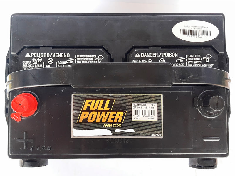 BATERIA 34/78-800 FULL POWER VARIAS APLICACIONES CON POSTES DE TORNILLO PRECIO A CAMBIO