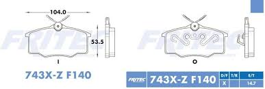 BALATA FRITEC FRITAXI SEMIMETALICA DELANTERA VOLKSWAGEN POINTER CITY MI 00/09 POINTER PICK UP 99/09 CHEVROLET GENERAL MOTORS CHEVY PICK UP 99/03 ANTES 743X = 8284 FRITEC