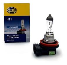 FOCO HELLA DE 2 PATAS HALOGENO LUZ BLANCA 12V = 55W LUZ ANTINIEBLA ILUMINACION ESTANDAR CAJA CON UNA PIEZA PRECIO POR PIEZA VENTA POR PIEZA = H11 HELLA
