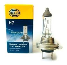 FOCO HELLA DE 2 PATAS HALOGENO 12V LUZ BLANCA 12V = 55W LUZ ANTINIEBLA ILUMINACION STANDARD CAJA CON UNA PIEZA PRECIO POR PIEZA VENTA POR PIEZA= H7 HELLA