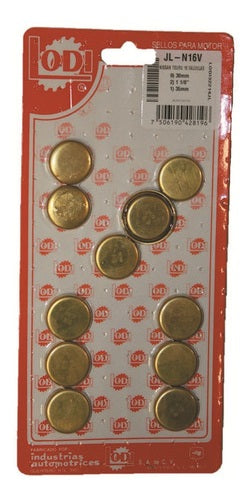 JGO TAPONES DE MOTOR MONOBLOCK LODI PARA NISSAN TSURU 16 VALVULAS 1.6L 03/17 FABRICADOS EN LATÓN = PL511 PF511 CHROMITE