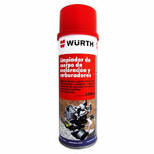 LIMPIADOR PARA CUERPO DE ACELERACION WURTH REMUEVE CARBON, BARNICES Y GRASAS BOTELLA 350ML