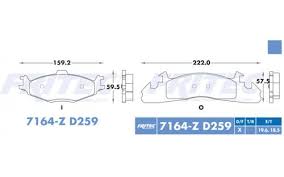 BALATA FRITEC METALICA DELANTERA CHRYSLER TOWN COUNTRY 1988/1990 VOYAGER 1992/1993 DODGE CARAVAN 1984/1990 = 7164 FRITEC
