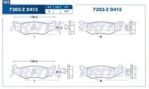 BALATA FRITEC TRASERA METALICA CHRYSLER PHANTOM 86/90 SHADOW 88/94 DAYTONA 89/90 PLYMOUTH ACCLAIM 90/91 SUNDANCE 88/90 = 7303D415 FRITEC