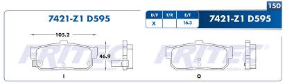 BALATA FRITEC METALICA TRASERA INFINITI G20 95/96 ALTIMA 96/97 MAXIMA 92/94 = 7421 FRITEC