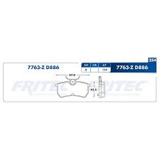 BALATA FRITEC METALICA TRASERA FORD FIESTA ST 14/16 FOCUS 00/07 = 7763 FRITEC