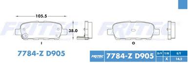 BALATA FRITEC AZUL METALICA TRASERA INFINITI G35 03/07 M35H 2013 M45 06/09 FX35 03/08 FX45 03/08 NISSAN 350Z 03/09 ALTIMA 02/06 MAXIMA 04/08 MURANO 03/08 Y 11/14 QUEST 03/09 XTRAIL 02/14 RENAULT KOLEOS 17/18 SUZUKI GRAND VITARA 09/13 = 7784 FRITEC