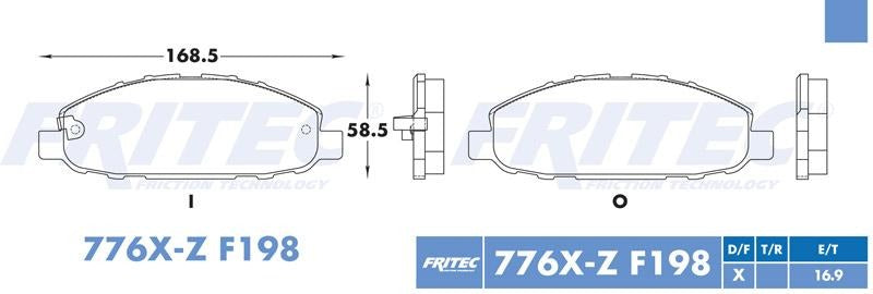 BALATA FRITEC METALICA DELANTERA NISSAN URVAN 02/11 URVAN DIESEL 3.0 LTS DTI 08/11 NV3500 14/16 ANTES 776X = 8310 FRITEC