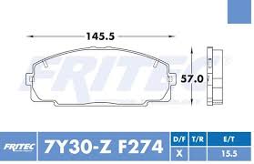 BALATA FRITEC METÁLICA DELANTERA TOYOTA HIACE 06/14 ANTES 7Y30 = 8455 FRITEC