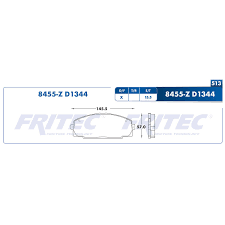 BALATA FRITEC METÁLICA DELANTERA TOYOTA HIACE 06/14 ANTES 7Y30 = 8455 FRITEC