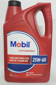 ACEITE MULTIGRADO MOBIL SAE 25W60 GARRAFA 5L ALTO KILOMETRAJE