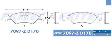 BALATA OEP METALICA DELANTERA CHRYSLER K 1982 T1000 81/82 CHEVROLET DART 82 = 7097 D170 FRITEC