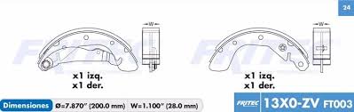 BALATA FRITEC CERAMICA TRASERA GENERAL MOTORS CHEVROLET CHEVY (TODAS LAS VERSIONES) 1994/2012 CORSA 02/08 ANTES 13X0 = 1665 FRITEC