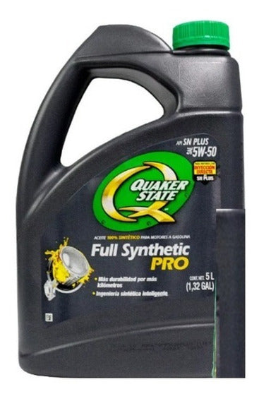 ACEITE SINTETICO QUAKER STATE SAE 5W50 GARRAFA 5L 100% SINTETICO PARA MOTORES A GASOLINA