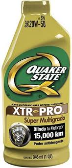 ACEITE MULTIGRADO QUAKER STATE SAE 20W50 XTR PRO BOTELLA 946 ML TECNOLOGIA SINTETICA