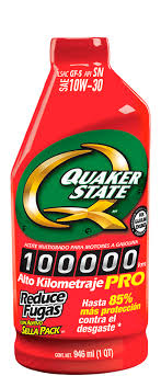 ACEITE MULTIGRADO QUAKER STATE SAE 10W30 BOTELLA 946 ML ALTO KILOMETRAJE PRO