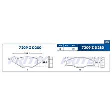 BALATA ROADSTAR SEMIMETALICA DELANTERA  VOLKSWAGEN GOLF A2 86/89 GOLF A2 90/92 JETTA A2 90/92 JETTA A3 1995 PARA DISCO SOLIDO = 7209 D280 FRITEC