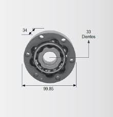 BALERO HOMOCINETICO RACE LADO CAJA DERECHO/IZQUIERDO VOLKSWAGEN AUDI A1 AUDI A3 SEAT ALTEA CORDOBA IBIZA LEON VOLKSWAGEN BEETLE 2.0L BORA CLASICO JETTA A4 TIGUAN INT 33 DIENTES ALTURA 34MM = RC7510 RACE