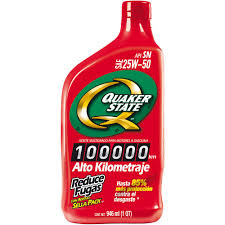 ACEITE MULTIGRADO QUAKER STATE SAE 25W50 BOTELLA 946ML ALTO KILOMETRAJE