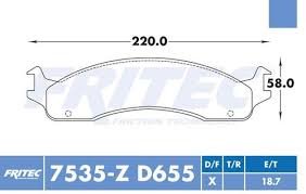 BALATA FRITEC CERAMICA SPECIFIC TRASERA Y DELANTERA FORD E SUPER DUTY E150 E250 ECONOLINE E350 E350 SUPER DUTY E450 SUPER DUTY F250 = 7535 FRITEC
