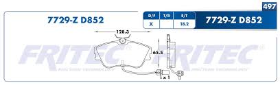 BALATA FRITEC CERAMICA SPECIFIC DELANTERA VOLKSWAGEN EUROVAN 02/05 PANEL 00/01 CON SENSOR 7X66AZ = 7729 FRITEC
