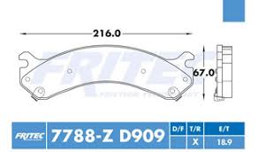 BALATA FRITEC ROJA CERAMICA HD TRASERA CHEVROLET GENERAL MOTORS SILVERADO 2500 01/06 SILVERADO 3500 01/10 SIERRA 3500 HD 01/10 = 7788 FRITEC